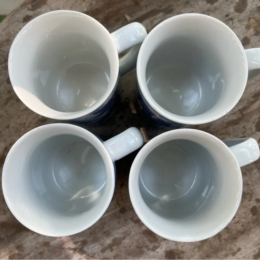 Four Blue and White Koi Fish Mug